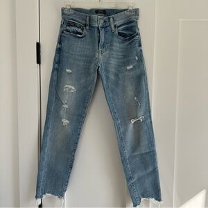 Like New! Polo Ralph Lauren Distressed Tompkins Skinny Crop Blue Jeans